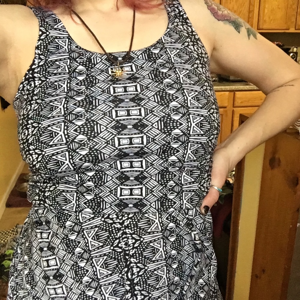 Black n White aztec printed dress